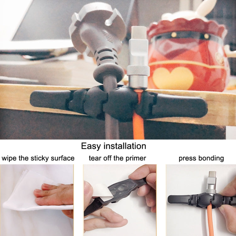 10 PCS Data Cable Storage Winding Wire Organizer(5 Holes Black) - Cable Organizer by PMC TechLife | Online Shopping South Africa | PMC TechLife | Buy Now Pay Later Mobicred