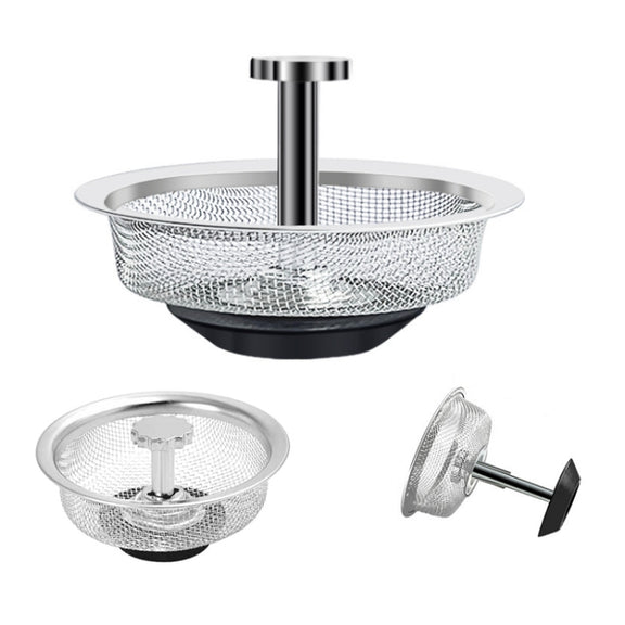 Anti-clogging Stainless Steel Filter For Kitchen Sink Sewer, Random Handle Style Delivery(Dense Net)