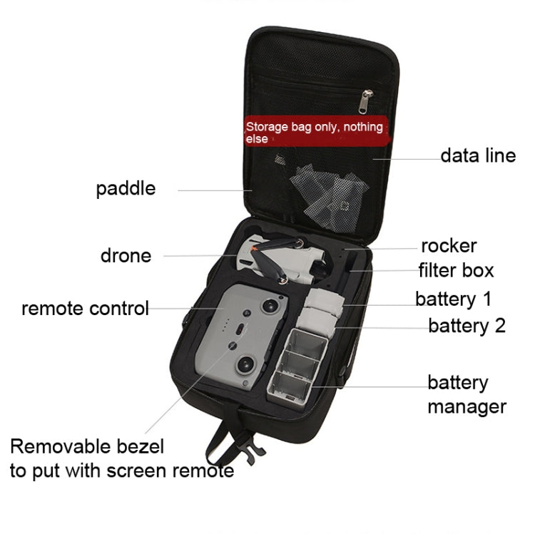 BKANO Storage Bag Shoulder Bag Messenger Bag Suitcase for DJI Mini 3 Pro(Black) - free shipping - PMC Jewellery - Order now!
