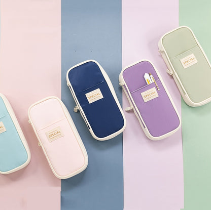 Angoo Macaron Double-layer Retractable Large-capacity Pencil Case Stationery Box(Purple) - File Folder by Angoo | Online Shopping South Africa | PMC Jewellery | Buy Now Pay Later Mobicred