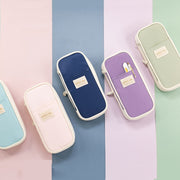 Angoo Macaron Double-layer Retractable Large-capacity Pencil Case Stationery Box(Purple)