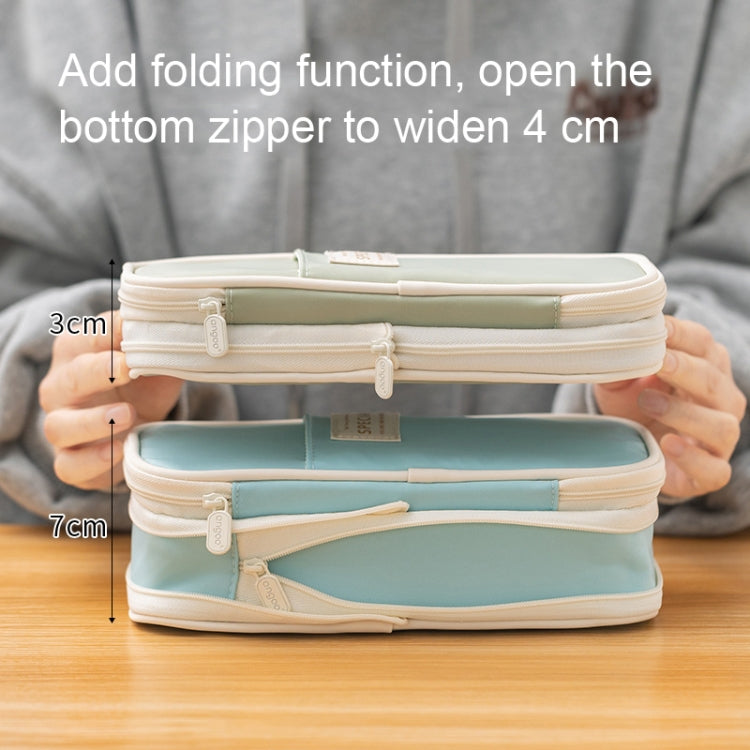 Angoo Macaron Double-layer Retractable Large-capacity Pencil Case Stationery Box(Purple)