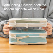 Angoo Macaron Double-layer Retractable Large-capacity Pencil Case Stationery Box(Green)