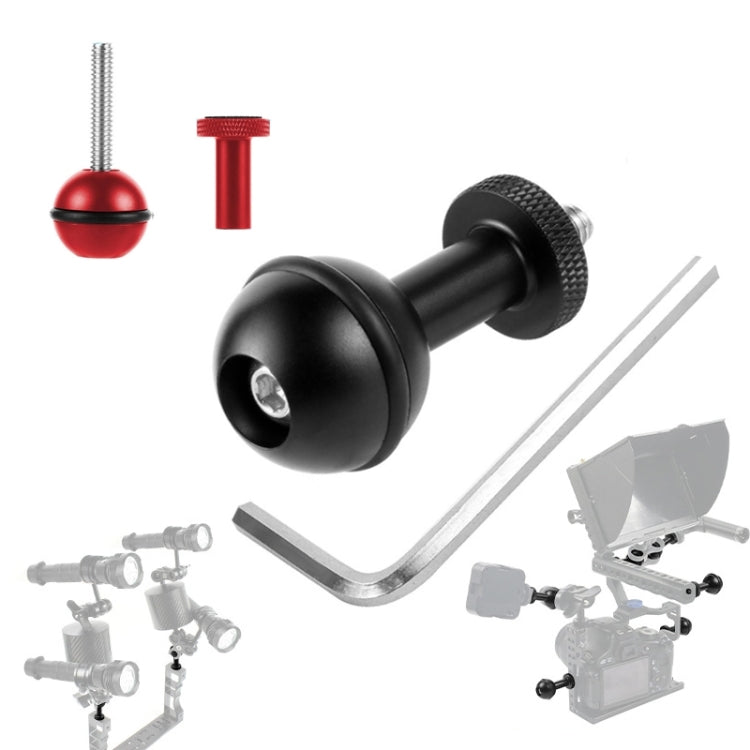 Ball Head Adapter Adjustable Screw Fixed Mount  Camera Underwater Diving Photography Lights Bracket(1/4 Inch  Black)