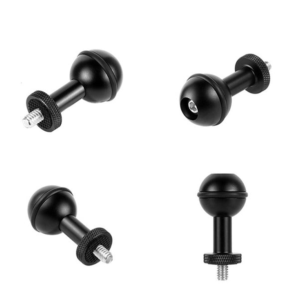 Ball Head Adapter Adjustable Screw Fixed Mount  Camera Underwater Diving Photography Lights Bracket(1/4 Inch  Black)