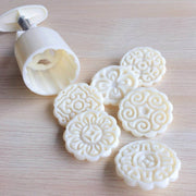 2 PCS Moon Festival Round Hand-Pressed Pastry Mold Baking Tools, Model: 30