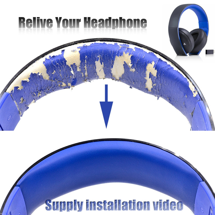 2 PCS Headphone Sponge Cover for SONY PS3 PS4 7.1 Gold,Style:  Blue Headband