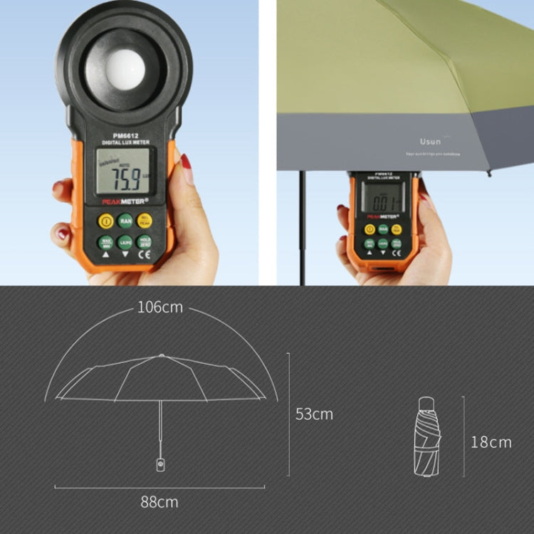 LY-0621 Five-Fold Six-bone Umbrella Simple Black Glue Sunscreen Umbrella(Ink Green) - free shipping - PMC Jewellery - Order now!