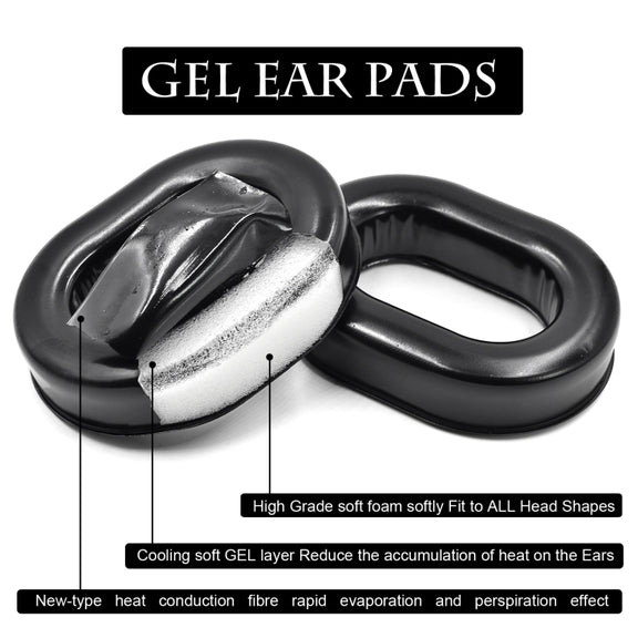 2pcs Sound-Isolating Foam Cover Headphone Cover For David Clark H10(Black Gel)