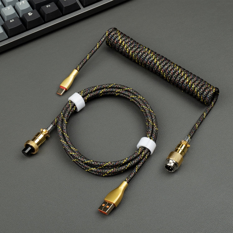 Mechanical Keyboard Spring Cable Gold-plated Aerial Plug(Black) - free shipping - PMC TechLife - Order now!