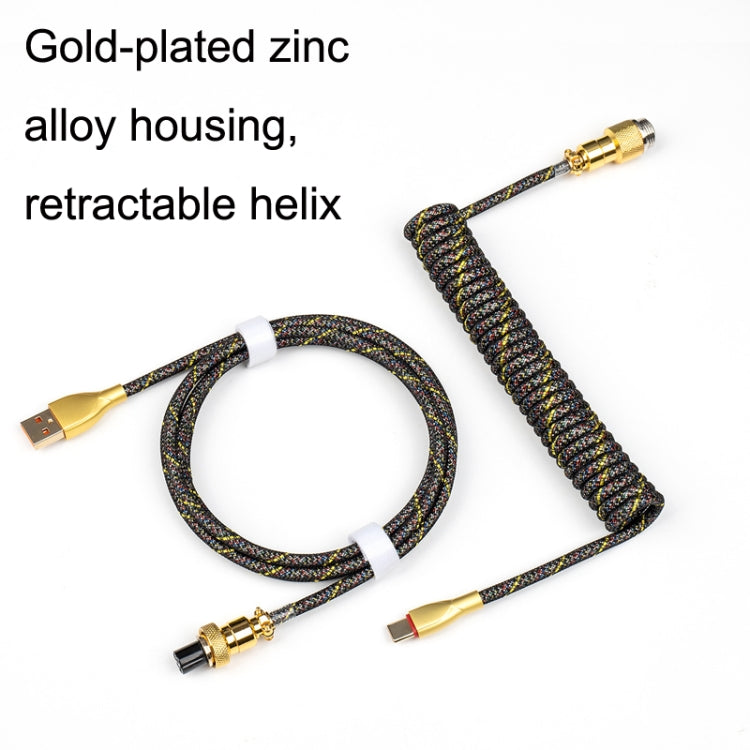 Mechanical Keyboard Spring Cable Gold-plated Aerial Plug(Black) - free shipping - PMC TechLife - Order now!