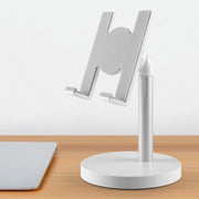 MT-100 Round Bottom Column Multi-Angle Adjustable Mobile Phone Tablet Holder(Silver)