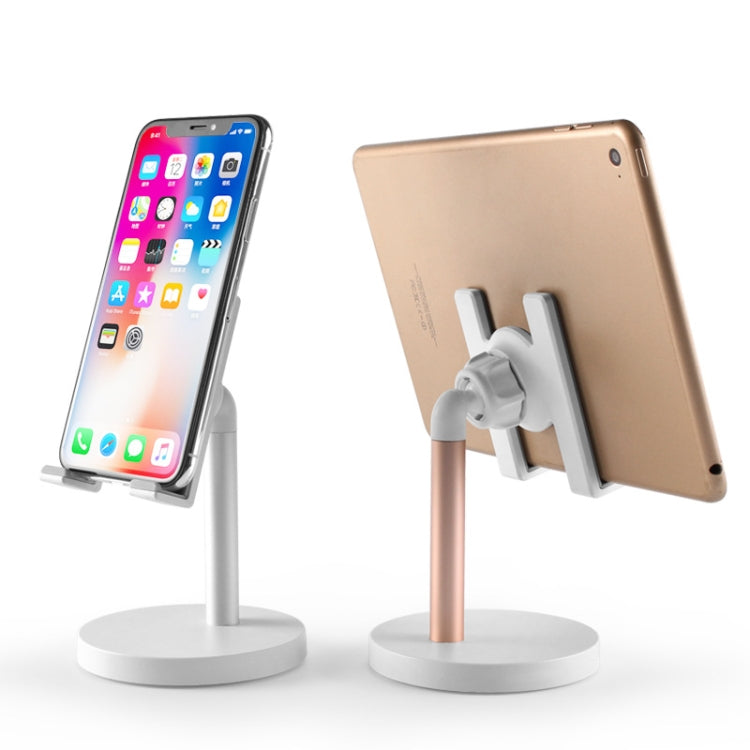 MT-100 Round Bottom Column Multi-Angle Adjustable Mobile Phone Tablet Holder(Rose Gold)