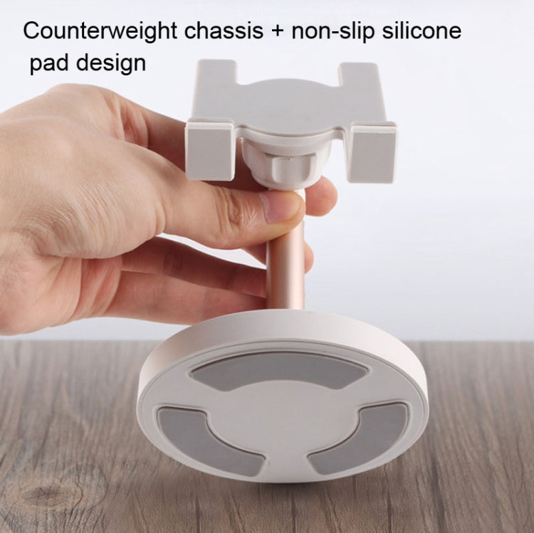 MT-100 Round Bottom Column Multi-Angle Adjustable Mobile Phone Tablet Holder(Rose Gold)