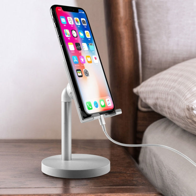 MT-100 Round Bottom Column Multi-Angle Adjustable Mobile Phone Tablet Holder(Rose Gold)