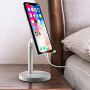 MT-100 Round Bottom Column Multi-Angle Adjustable Mobile Phone Tablet Holder(Rose Gold)