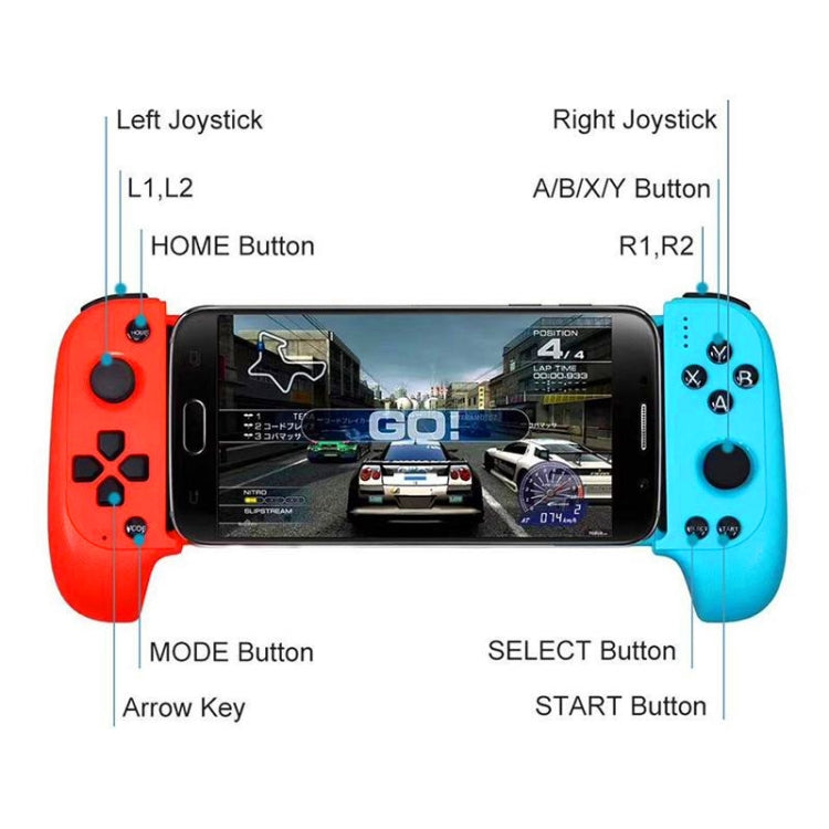 STK-7007F Wireless Bluetooth Stretch Gamepad Joystick For Android and IOS Phones(Red Blue)