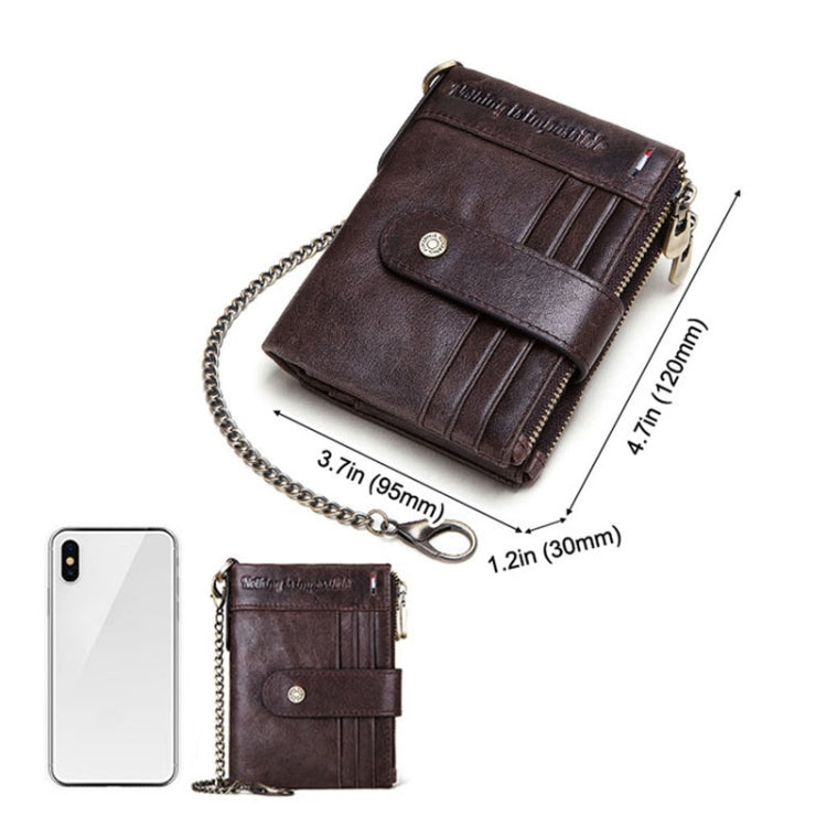 HUMERPAUL BP896 RFID Anti-Theft Brush Dual Zipper Leather Wallet Multi-Card Men Purse(Black) - free shipping - PMC Jewellery - Order now!