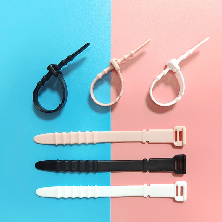 3 Sets 20pcs/Set  Fishbone Silicone Cable Tie Cable Organizer Winder, Color: Five color
