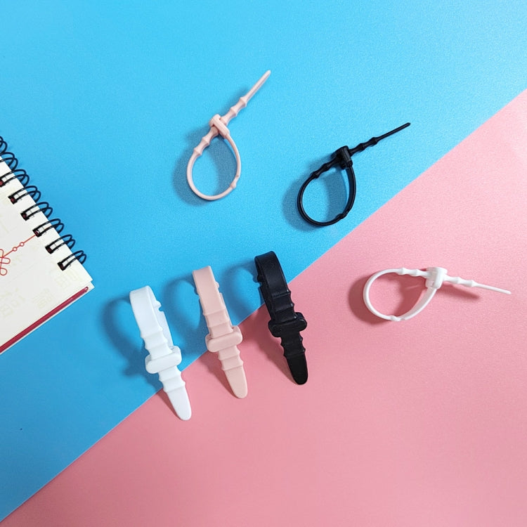 3 Sets 20pcs/Set  Fishbone Silicone Cable Tie Cable Organizer Winder, Color: Five color