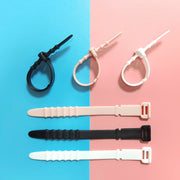 3 Sets 20pcs/Set  Fishbone Silicone Cable Tie Cable Organizer Winder, Color: White