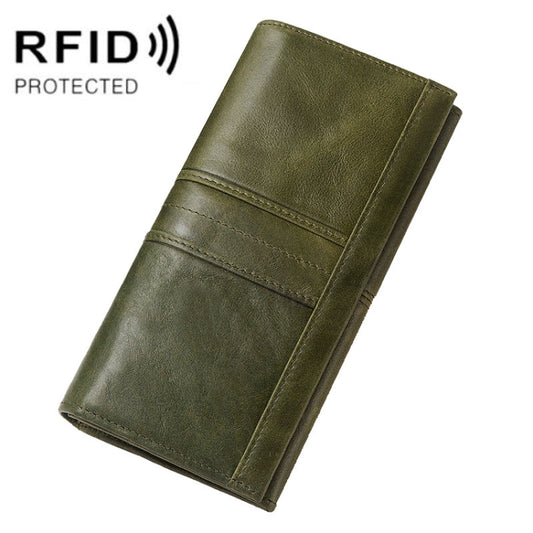 BP806 RFID Anti-Theft Brush Lady Wallet Multi-Card Clutch Bag(Green) - Antimagnetic RFID Package by PMC Jewellery | Online Shopping South Africa | PMC Jewellery | Buy Now Pay Later Mobicred