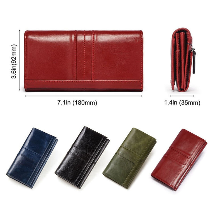 BP806 RFID Anti-Theft Brush Lady Wallet Multi-Card Clutch Bag(Green) - Antimagnetic RFID Package by PMC Jewellery | Online Shopping South Africa | PMC Jewellery | Buy Now Pay Later Mobicred