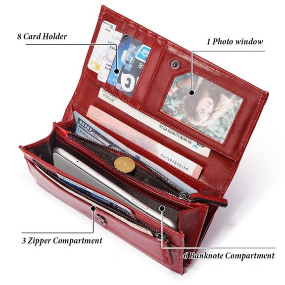 BP806 RFID Anti-Theft Brush Lady Wallet Multi-Card Clutch Bag(Green)