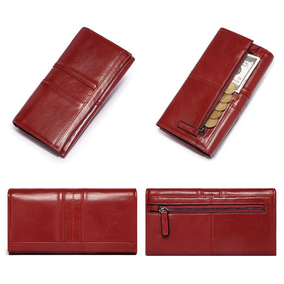 BP806 RFID Anti-Theft Brush Lady Wallet Multi-Card Clutch Bag(Green)
