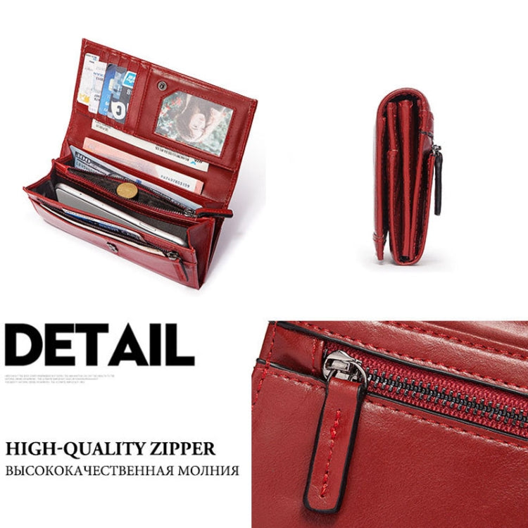 BP806 RFID Anti-Theft Brush Lady Wallet Multi-Card Clutch Bag(Green) - Antimagnetic RFID Package by PMC Jewellery | Online Shopping South Africa | PMC Jewellery | Buy Now Pay Later Mobicred