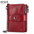 BP804 RFID Anti-Theft Wallet Multi-Function Buckle Zipper Retro Leisure Coin Purse(Red) - Antimagnetic RFID Package by PMC TechLife | Online Shopping South Africa | PMC TechLife | Buy Now Pay Later Mobicred