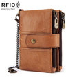 BP804 RFID Anti-Theft Wallet Multi-Function Buckle Zipper Retro Leisure Coin Purse(Khaki) - Antimagnetic RFID Package by PMC TechLife | Online Shopping South Africa | PMC TechLife | Buy Now Pay Later Mobicred