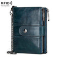 BP804 RFID Anti-Theft Wallet Multi-Function Buckle Zipper Retro Leisure Coin Purse(Blue) - Antimagnetic RFID Package by PMC TechLife | Online Shopping South Africa | PMC TechLife | Buy Now Pay Later Mobicred