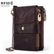 BP804 RFID Anti-Theft Wallet Multi-Function Buckle Zipper Retro Leisure Coin Purse(Brown) - Antimagnetic RFID Package by PMC TechLife | Online Shopping South Africa | PMC TechLife | Buy Now Pay Later Mobicred