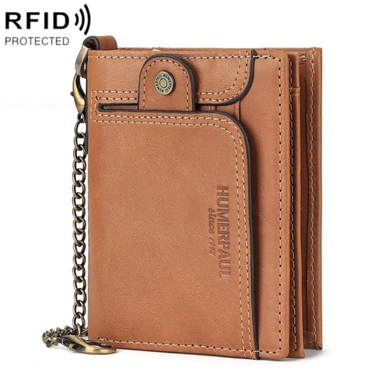 HUMERPAUL BP950 RFID Anti-Magnetic Men Wallet Large Capacity Multi-Card Solt Pocket(Khaki) - free shipping - PMC Jewellery - Order now!