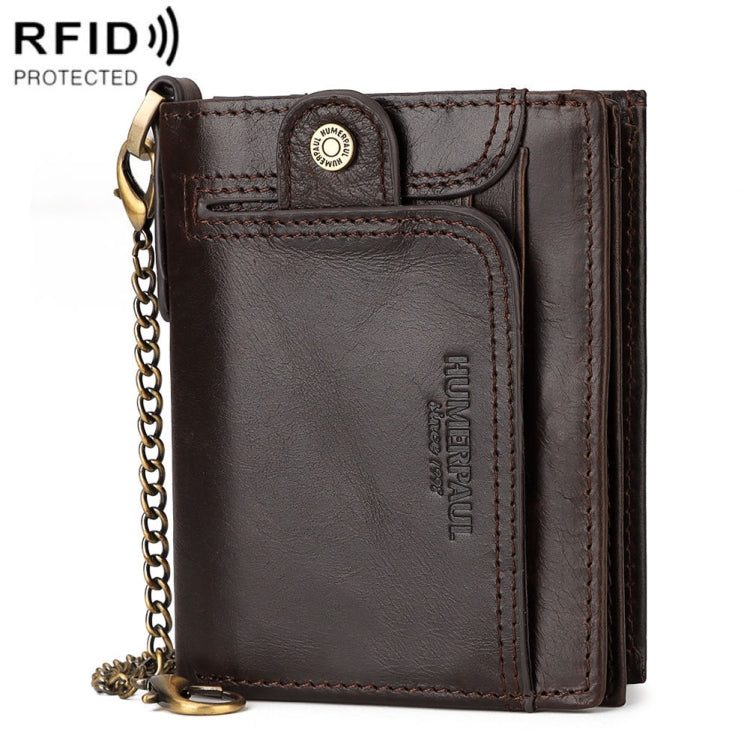HUMERPAUL BP950 RFID Anti-Magnetic Men Wallet Large Capacity Multi-Card Solt Pocket(Brown) - free shipping - PMC Jewellery - Order now!