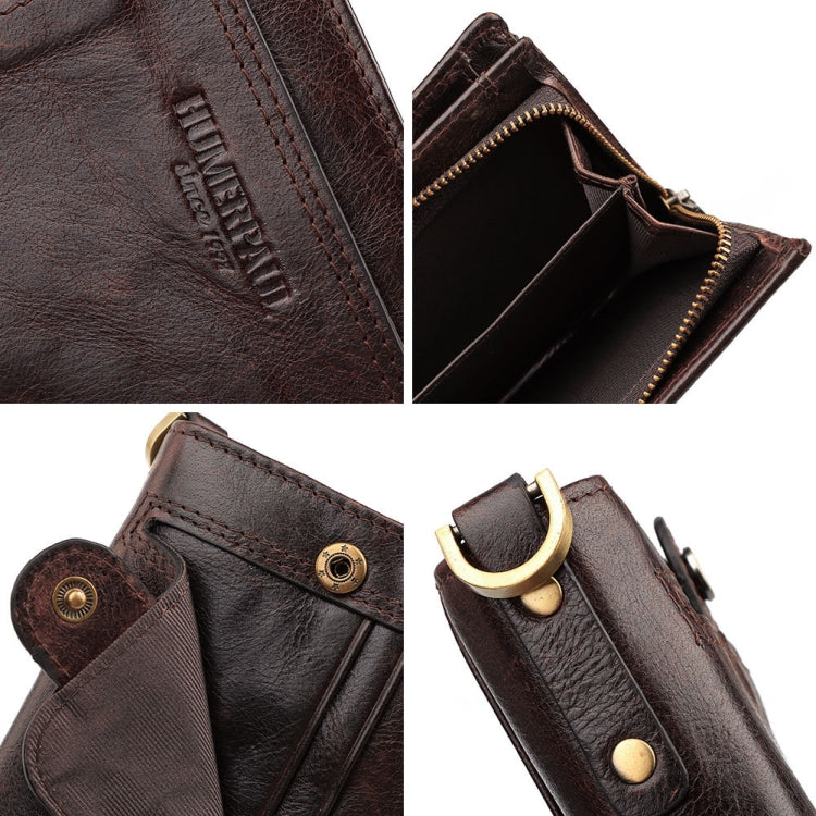 HUMERPAUL BP950 RFID Anti-Magnetic Men Wallet Large Capacity Multi-Card Solt Pocket(Khaki) - free shipping - PMC Jewellery - Order now!