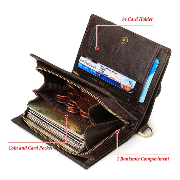 HUMERPAUL BP950 RFID Anti-Magnetic Men Wallet Large Capacity Multi-Card Solt Pocket(Brown) - free shipping - PMC Jewellery - Order now!