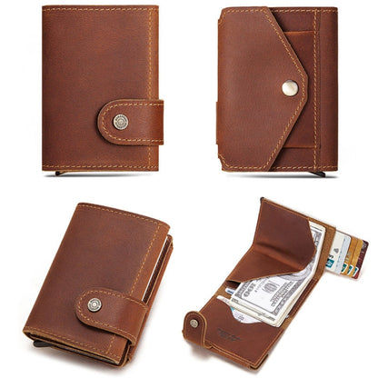 HUMERPAUL BP906 Credit Card Cover RFID Anti-Theft Brush Card Bag(Brown) - free shipping - PMC Jewellery - Order now!