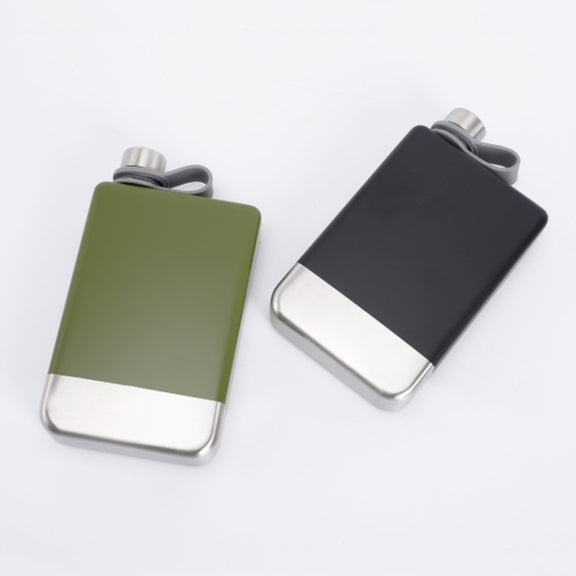 9oz Portable 304 Stainless Steel Flagon Whiskey Vodka Wine Pot Hip Flask(Blue)
