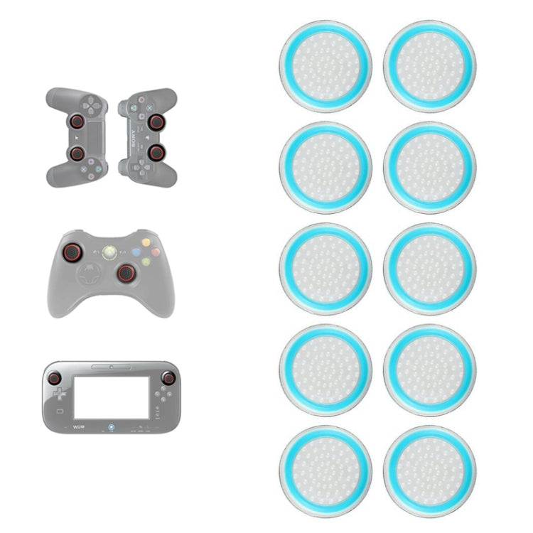 10 PCS Gamepad Silicone Luminous Button Cap Rocker Cap For PS5/PS4/PS3/ONE/360/PRO/series X/S(Transparent Blue Circle) - Cases by PMC TechLife | Online Shopping South Africa | PMC TechLife