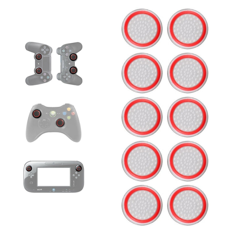 10 PCS Gamepad Silicone Luminous Button Cap Rocker Cap For PS5/PS4/PS3/ONE/360/PRO/series X/S(Transparent Red Circle) - Cases by PMC TechLife | Online Shopping South Africa | PMC TechLife