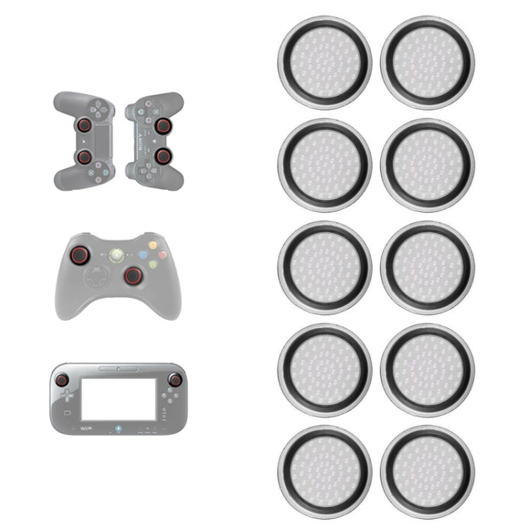 10 PCS Gamepad Silicone Luminous Button Cap Rocker Cap For PS5/PS4/PS3/ONE/360/PRO/series X/S(Transparent Black Circle) - Cases by PMC TechLife | Online Shopping South Africa | PMC TechLife