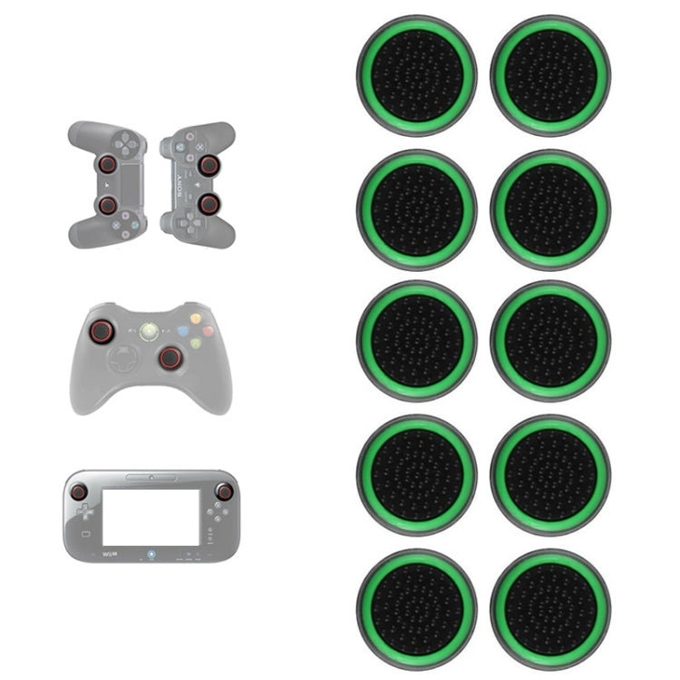 10 PCS Gamepad Silicone Luminous Button Cap Rocker Cap For PS5/PS4/PS3/ONE/360/PRO/series X/S(Black Green Circle) - Cases by PMC TechLife | Online Shopping South Africa | PMC TechLife