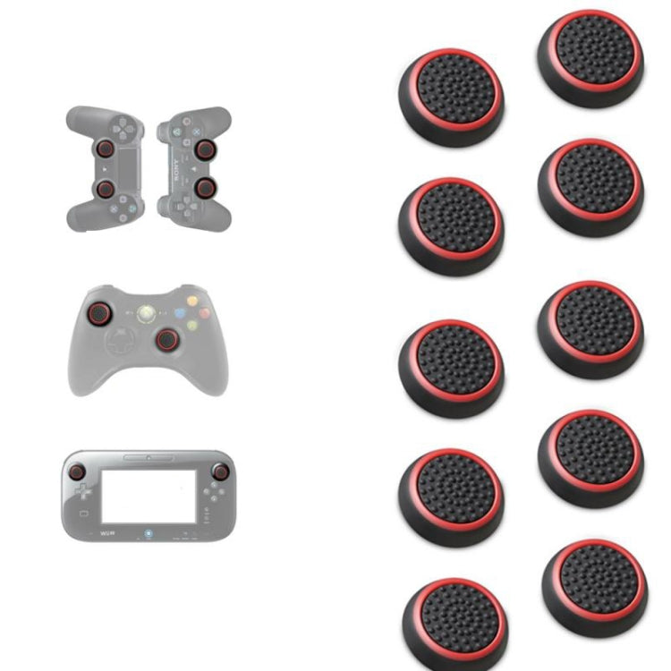 10 PCS Gamepad Silicone Luminous Button Cap Rocker Cap For PS5/PS4/PS3/ONE/360/PRO/series X/S(Black Red Circle) - Cases by PMC TechLife | Online Shopping South Africa | PMC TechLife