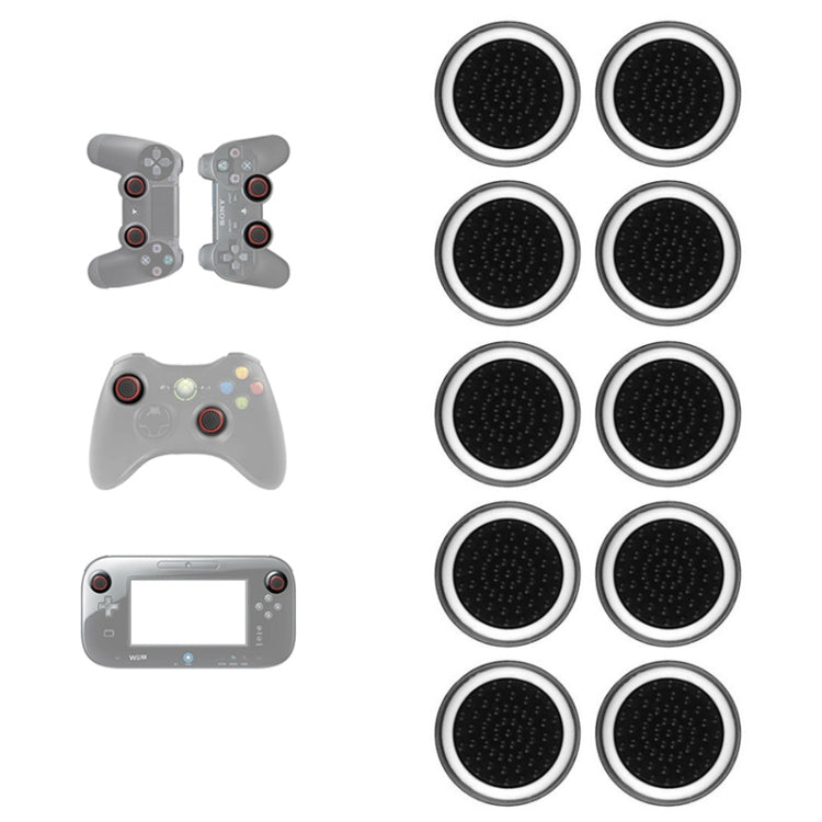 10 PCS Gamepad Silicone Luminous Button Cap Rocker Cap For PS5/PS4/PS3/ONE/360/PRO/series X/S(Black White Circle) - Cases by PMC TechLife | Online Shopping South Africa | PMC TechLife