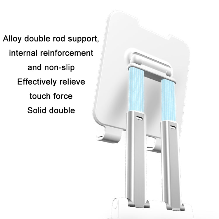 Tablet Mobile Phone Desktop Double Pole Lifting Folding Bracket, Color: White (Large)