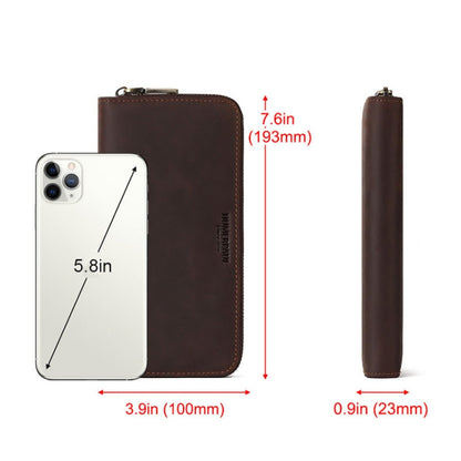 HUMERPAUL BP816 RFID Anti-Magnetic Men Long Wallet Business Retro Multi-Card Solt Handbag(Brown) - free shipping - PMC Jewellery - Order now!