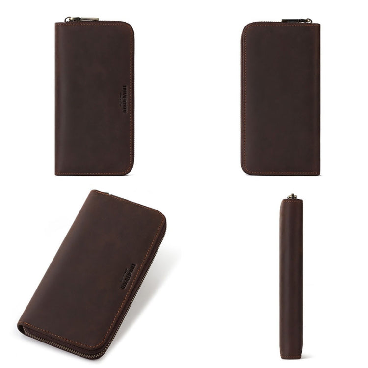 HUMERPAUL BP816 RFID Anti-Magnetic Men Long Wallet Business Retro Multi-Card Solt Handbag(Brown) - free shipping - PMC Jewellery - Order now!