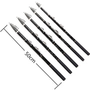 ZHANLANGWANG Carbon Throwing Pole Mini Short Rock Fishing Rod, Length: 1.8m(Black)